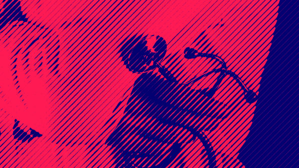 red and blue image of a doctor holding a stethoscope