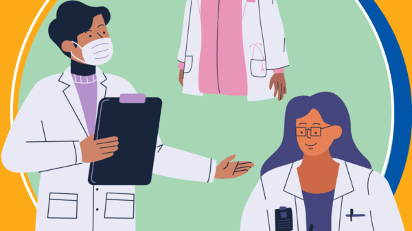 Illustration of three healthcare providers