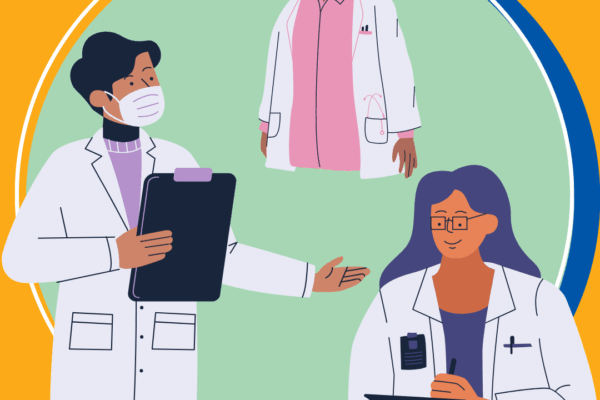 Illustration of three healthcare providers