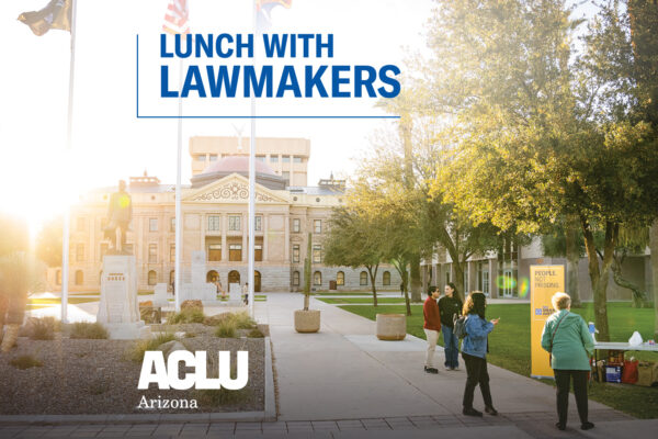 Smart Justice Volunteers standing outside of the Arizona State Capitol