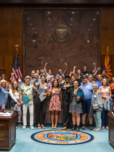 ACLU of Arizona supporters at the Arizona State Capitol