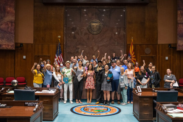 ACLU of Arizona supporters at the Arizona State Capitol