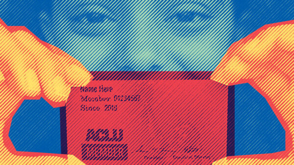 Person holding ACLU Membership Card