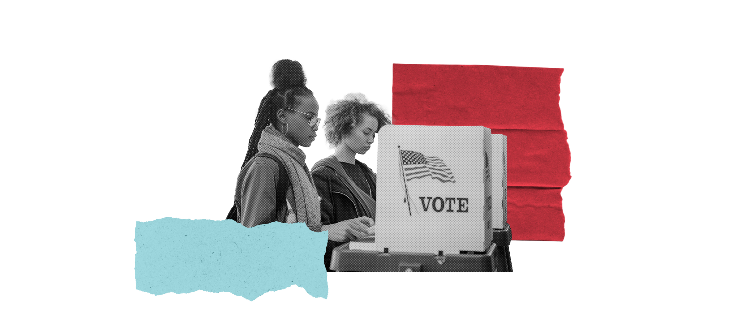 Hands inserting ballots into a box