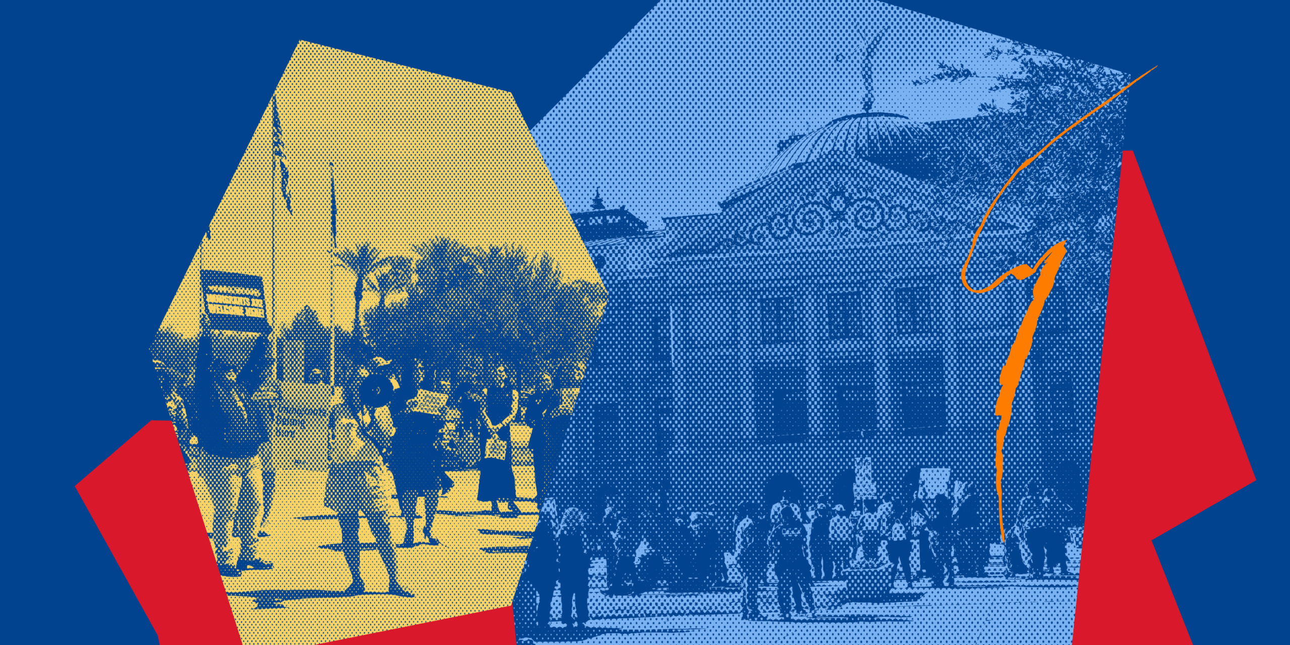 Collage of people protesting outside of the Arizona State Capitol.