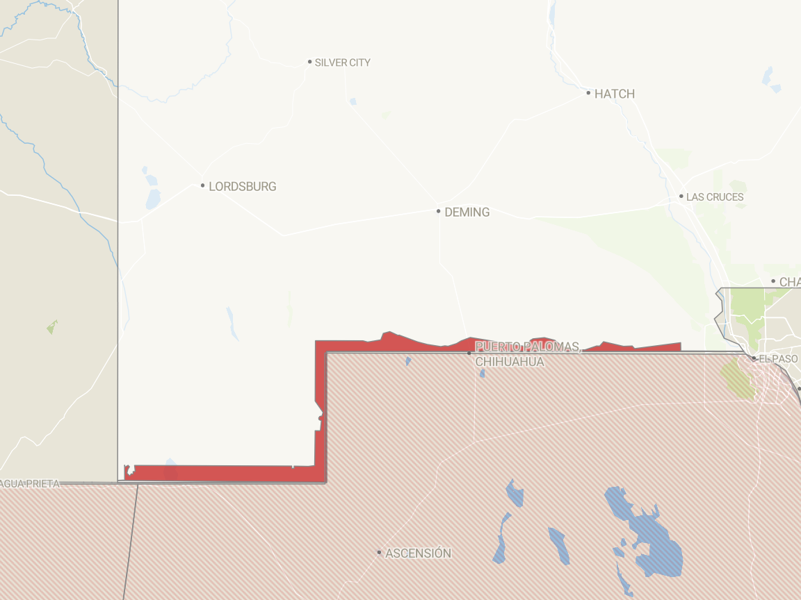 Mapa de la fronteriza de Arizona.