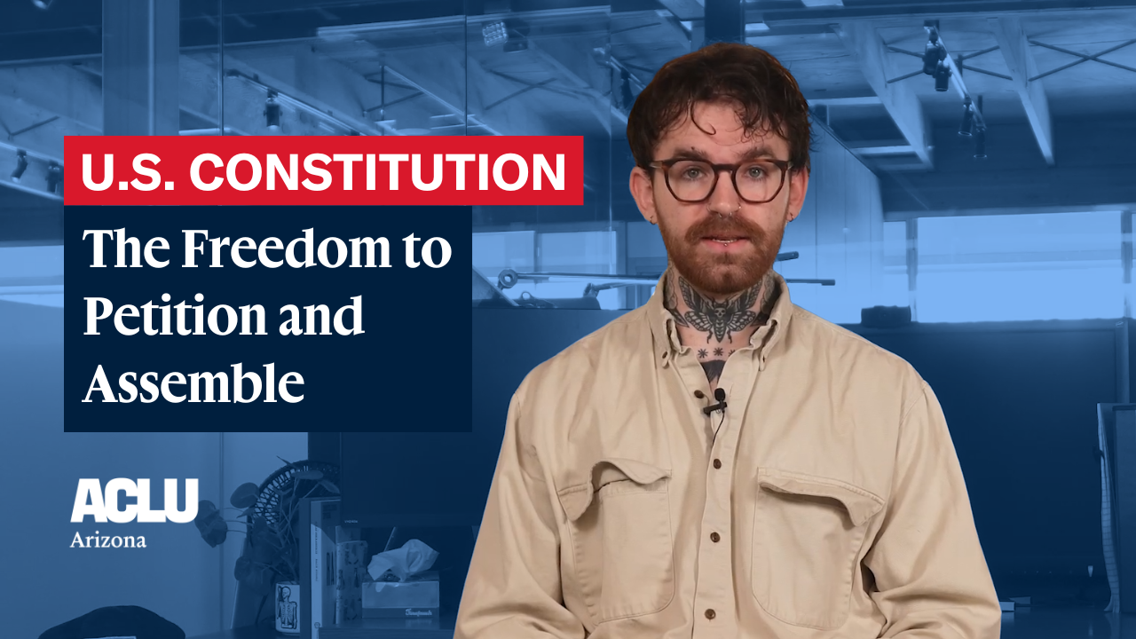 Harrison talking about petitioning and assembling