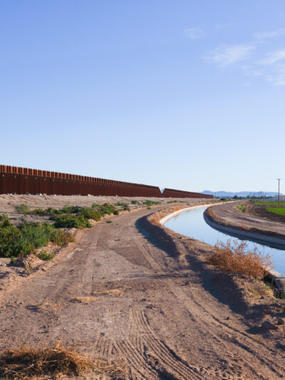 The U.S.-Mexico Border wall in Yuma County, Arizona.