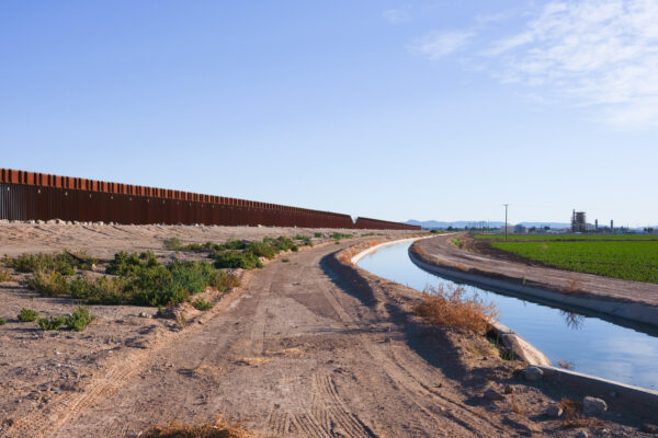 The U.S.-Mexico Border wall in Yuma County, Arizona.