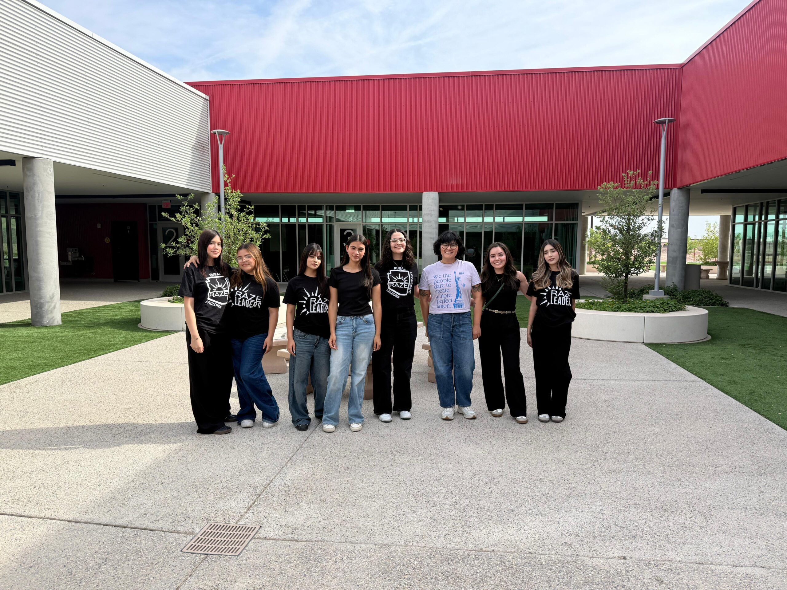 Amanda Mollindo and Genesis Lara with RAZE leaders in Yuma County.
