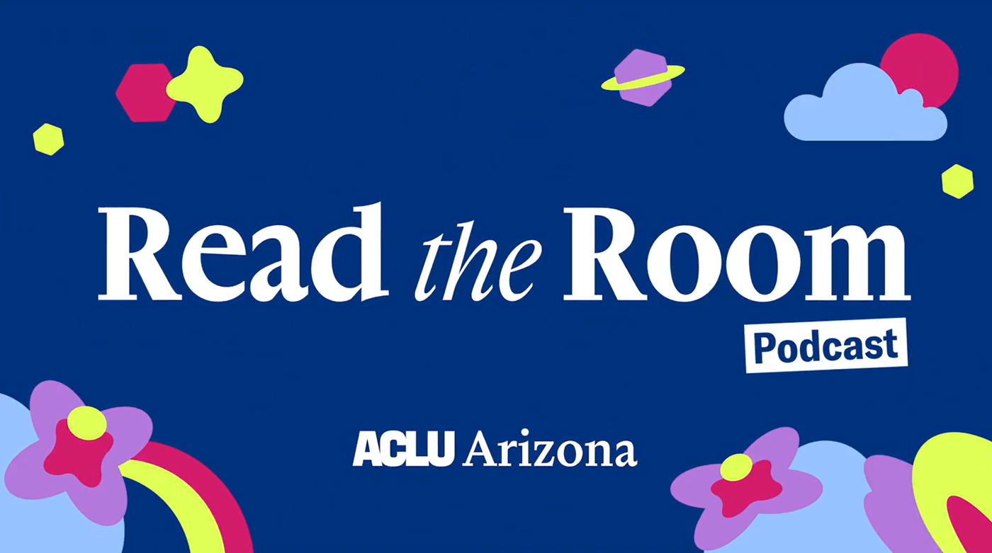 Read the Room Podcast Banner. Blue background with shooting stars