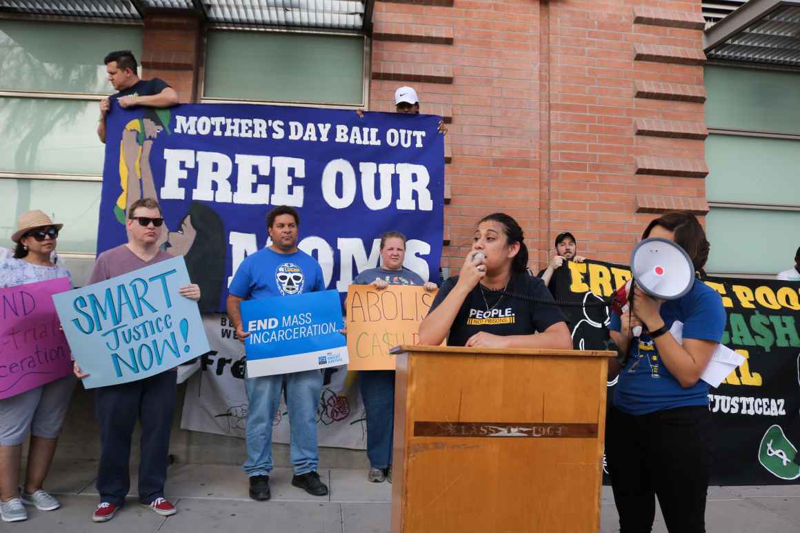 Smart Justice organizer Isis Gil speaks on the injustices of the cash bail system. 