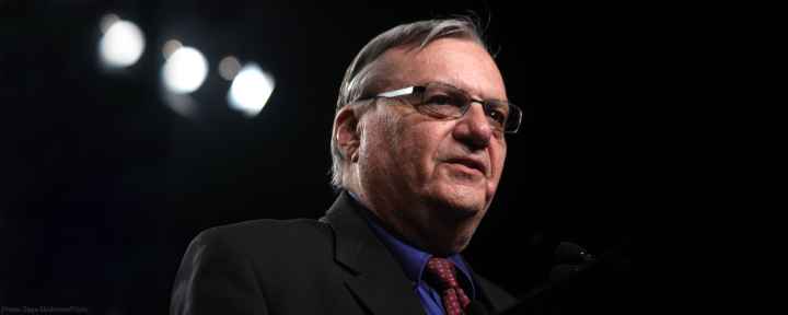 Face of former Arizona sheriff Joe Arpaio