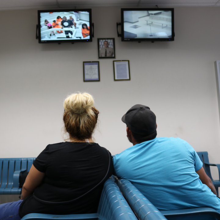 Families watch bail hearings at Fourth Avenue Jail 