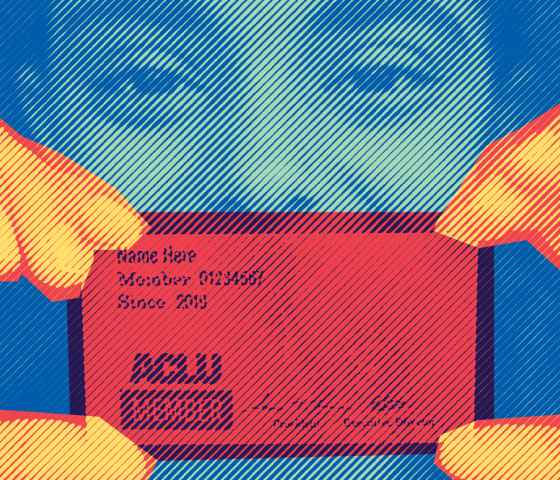Person holding ACLU Membership Card